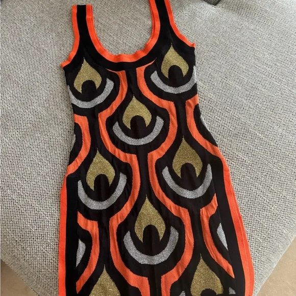 H&M x Rabanne Glittery Jacquard Knit Mini Dress Top - Picture 3 of 5